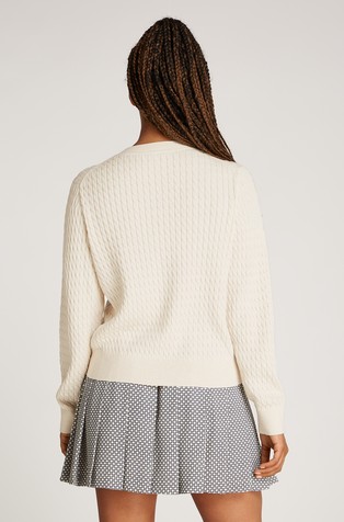 TOMMY HILFIGER Knitted cotton cardigan Cream 2