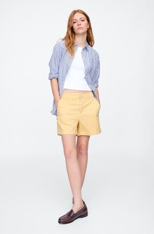 Mid Rise Downtown Khaki Shorts