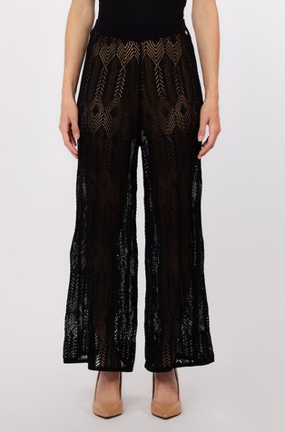 Openwork knit trousers