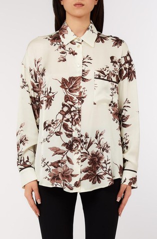 Floral satin shirt