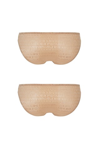 EMPORIO ARMANI ASV Iconic paket 2 spodnjih hlačk z logo vzorcem Bež - Beige 2