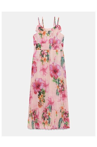 Plisirana obleka z vzorcem