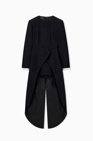 Jumpsuit in stretch virgin wool crepe with tailcoat