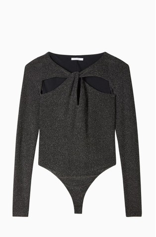 Bodi z dolgimi rokavi in zavitim detajlom