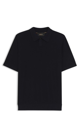 Pletena volnena polo majica s kratkimi rokavi