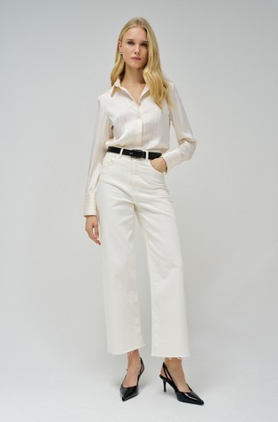 SALSA JEANS Patterned satin shirt Beige 4