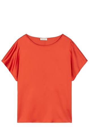 MARC O'POLO Relaxed fit majica iz plapolajoče viskozne tkanine Oranžna - Orange 4