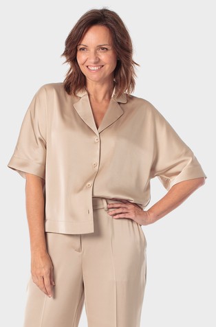 Satenasta srajca s kratkimi rokavi