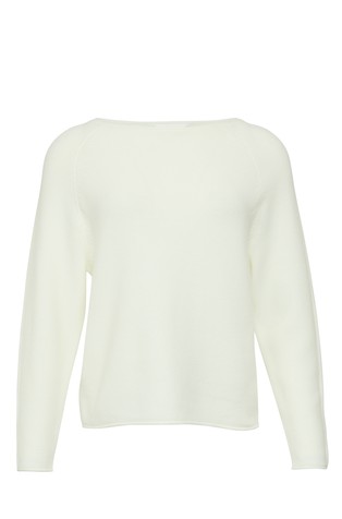 Knitted jumper with a bateau neckline