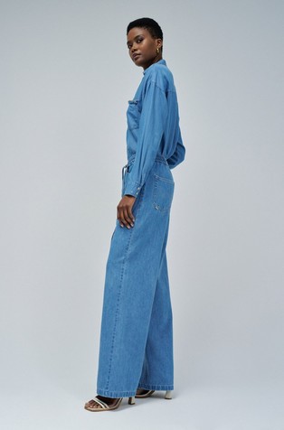 SALSA JEANS Široke jeans hlače z elastičnim pasom iz lahkega denima Modra - Blue 2