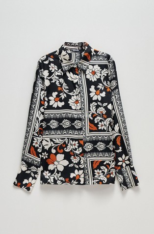 SALSA JEANS Patterned satin shirt Black / Multi 8