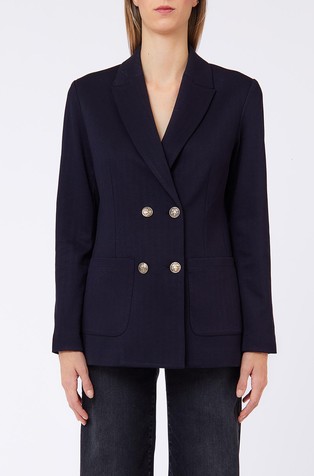 Double breasted blazer in stretch milano