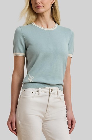 Short-sleeve Sweater with Contrast Trims