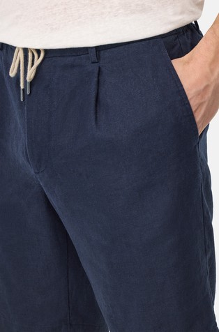 BOGGI MILANO Lanene bermuda hlače Modra - Navy 3