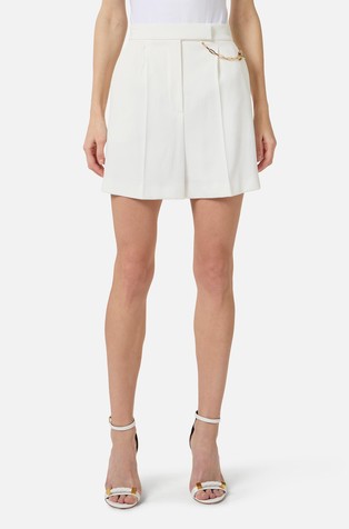 Kratke hlače iz gabardena z dekorativnim logo detajlom