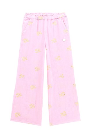 Cotton pants with embroideries