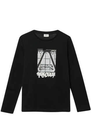 Cotton long-sleeved shirt with print