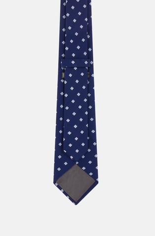 BOGGI MILANO Vzorčasta svilena kravata Modra - Navy 2