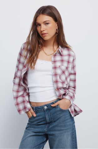 Bombažna srajca s karirastim vzorcem