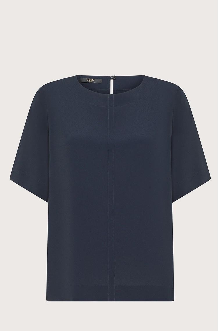 SEVENTY Relaxed fit bluza iz mešanice s svilo Modra - Blue 