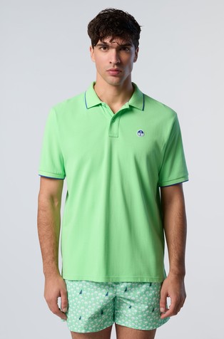 Polo shirt with logo undercollar