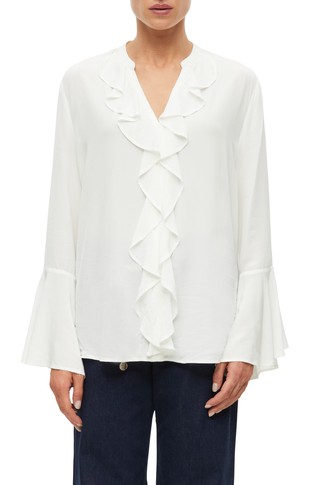 Bluza iz krep tkanine z naborki