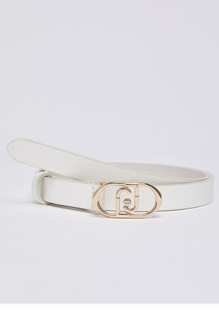 Logo buckle thin belt