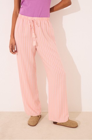 Long viscose trousers with striped pattern