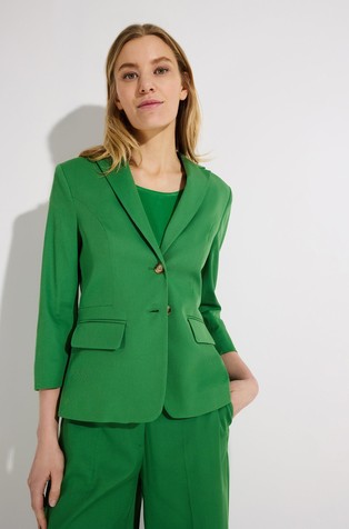 Blazer with 3/4 sleeves in viscose and cotton blend