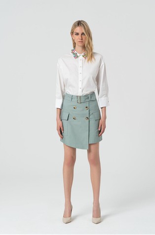 Mini wrap skirt with cargo pockets