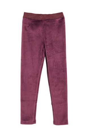Velour leggings with a glittery waistband