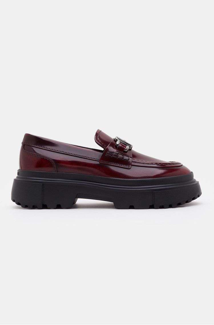 HOGAN Usnjeni loafer čevlji Rdeča - Red 
