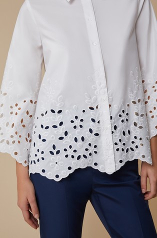PENNYBLACK Satin shirt with embroideries White 4