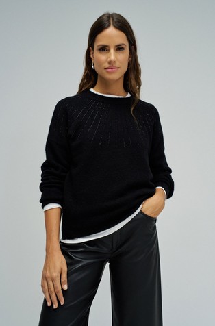 Sweater with rhinestones
