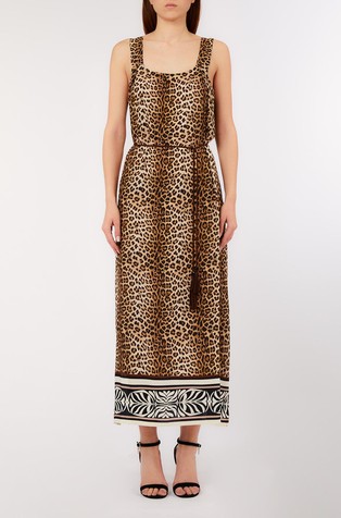 Viscose dress with animal print