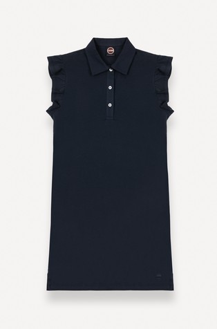 Piqué sleeveless polo-dress