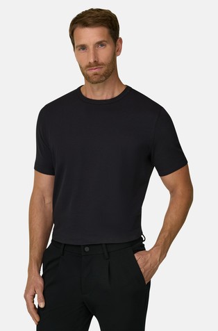 T-Shirt in Diagonal Cotton Blend Jersey B Tech