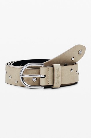 Studded faux-leather belt
