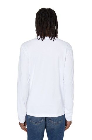 DIESEL Majica z dolgimi rokavi in mikro logotipom Bela - White 3