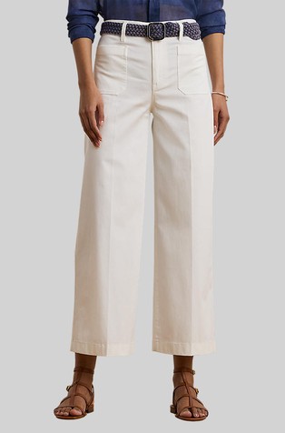 Stretch Chino Wide-leg Cropped Pant