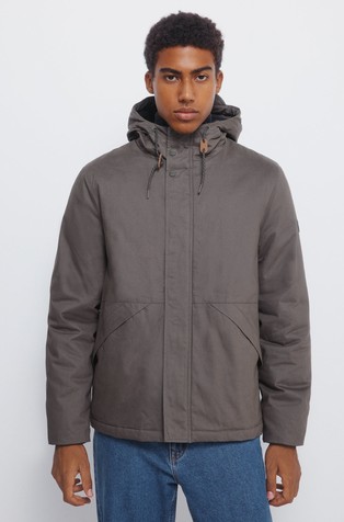 Cotton puffer parka with hood