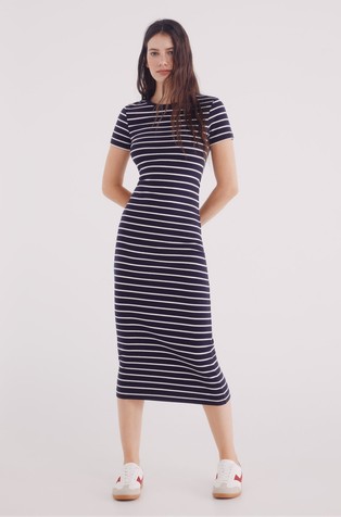Striped midi dress
