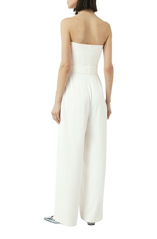 COMMA Festive jumpsuit with corset top and wide legs White 2