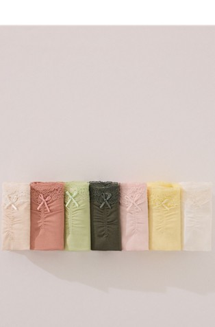 Pack of 7 classic panties in cotton-blend