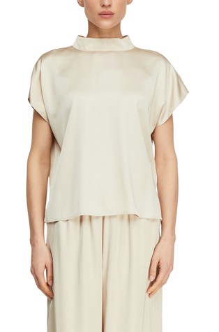 Satenasta bluza s stoječim ovratnikom