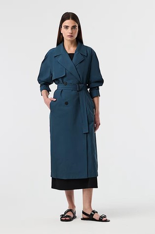 Water-repellent Trench Coat with Double-breasted Buttoning