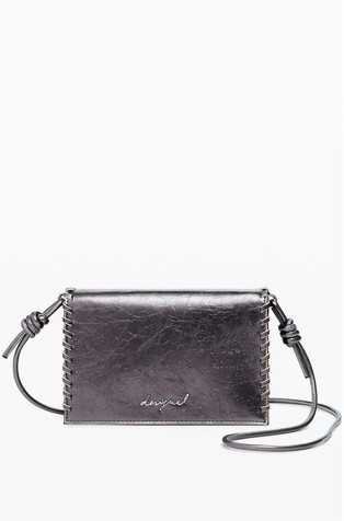 Mini torbica iz umetnega usnja s kovinskim leskom