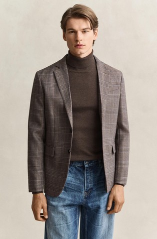 Slim fit check blazer