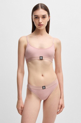 HUGO BOSS Rebraste tangice iz raztegljivega modala Roza - Pink 3