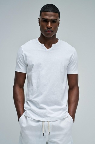 Henley T-shirt with branding